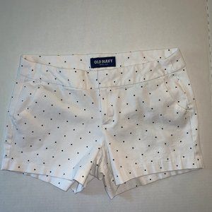 Old Navy Daisy White Shorts Black Polka Dots Flat Size 8